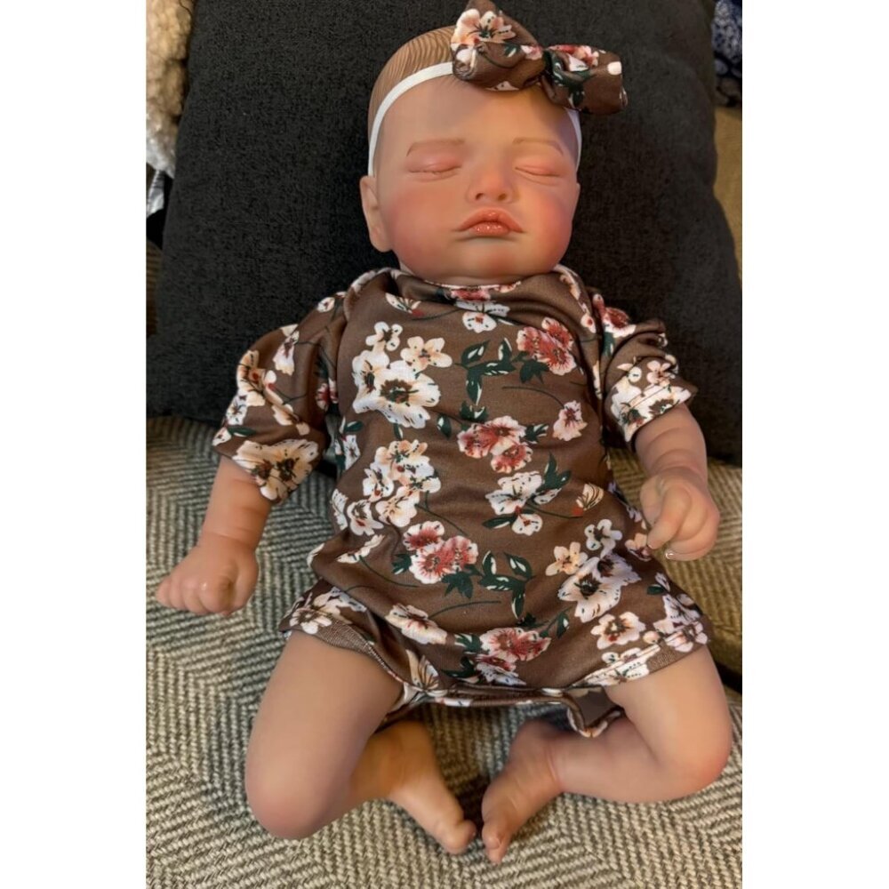 🆕20 inch Full Body Vinyl Baby Dolls Weighted Toddler hand-painted hair Reborn